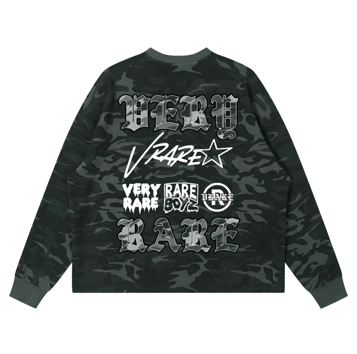 Swamp Marsh Camo - Waffle Boxy Long Sleeve Shirt