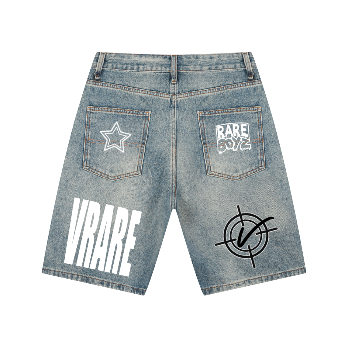 !NEW! - Vintage Wash Biker Denim Shorts