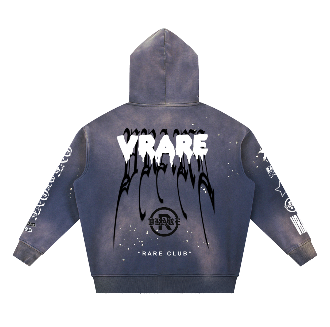Starboy - Vintage purple acid washed frayed pullover hoodie