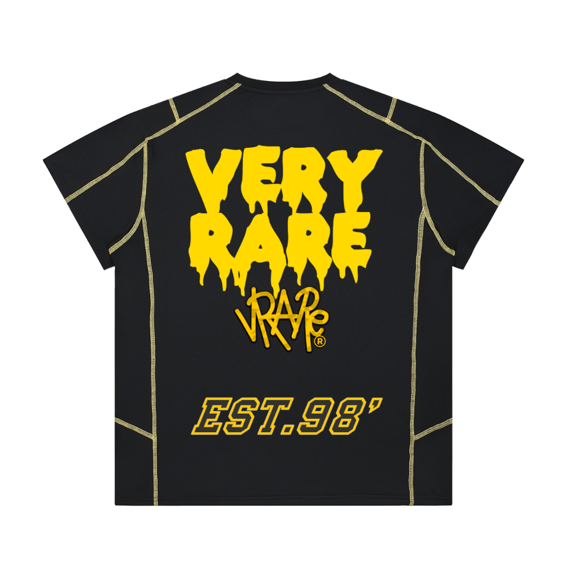 Black n' Yellow - Contrast cross Stitch Regular Fit T