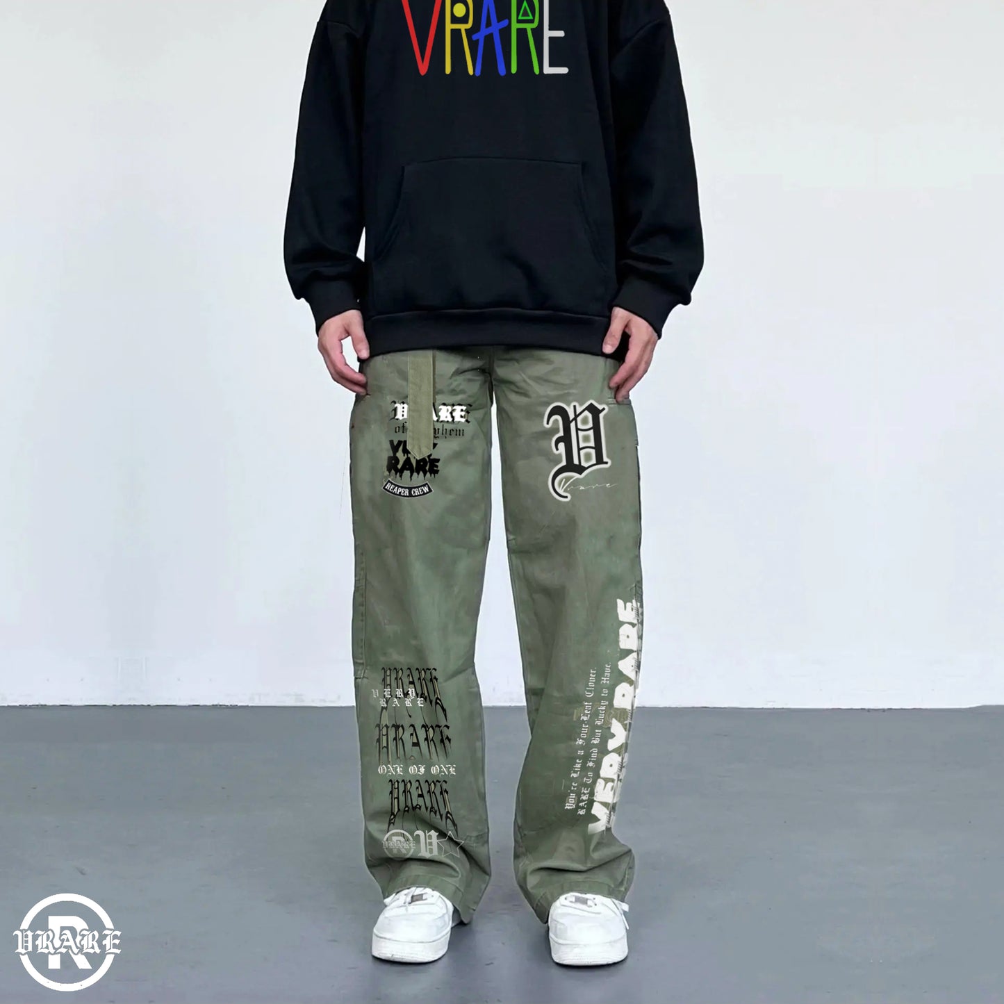 Logo vrare - Cargo jeans/twisted seam Belted Curved-Blade Pants (high waisted)