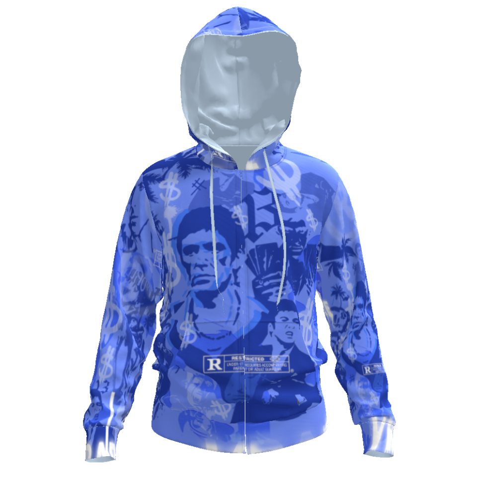 "SCARFACE 13" All over print zip up hoodie