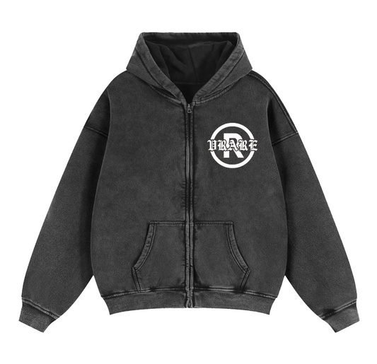 "Very Rare" - logo essential zip up hoodie - Heavy Wool inside