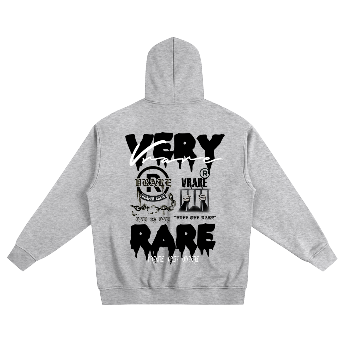 Very Rare Script - Zip up hoodie Light grey
