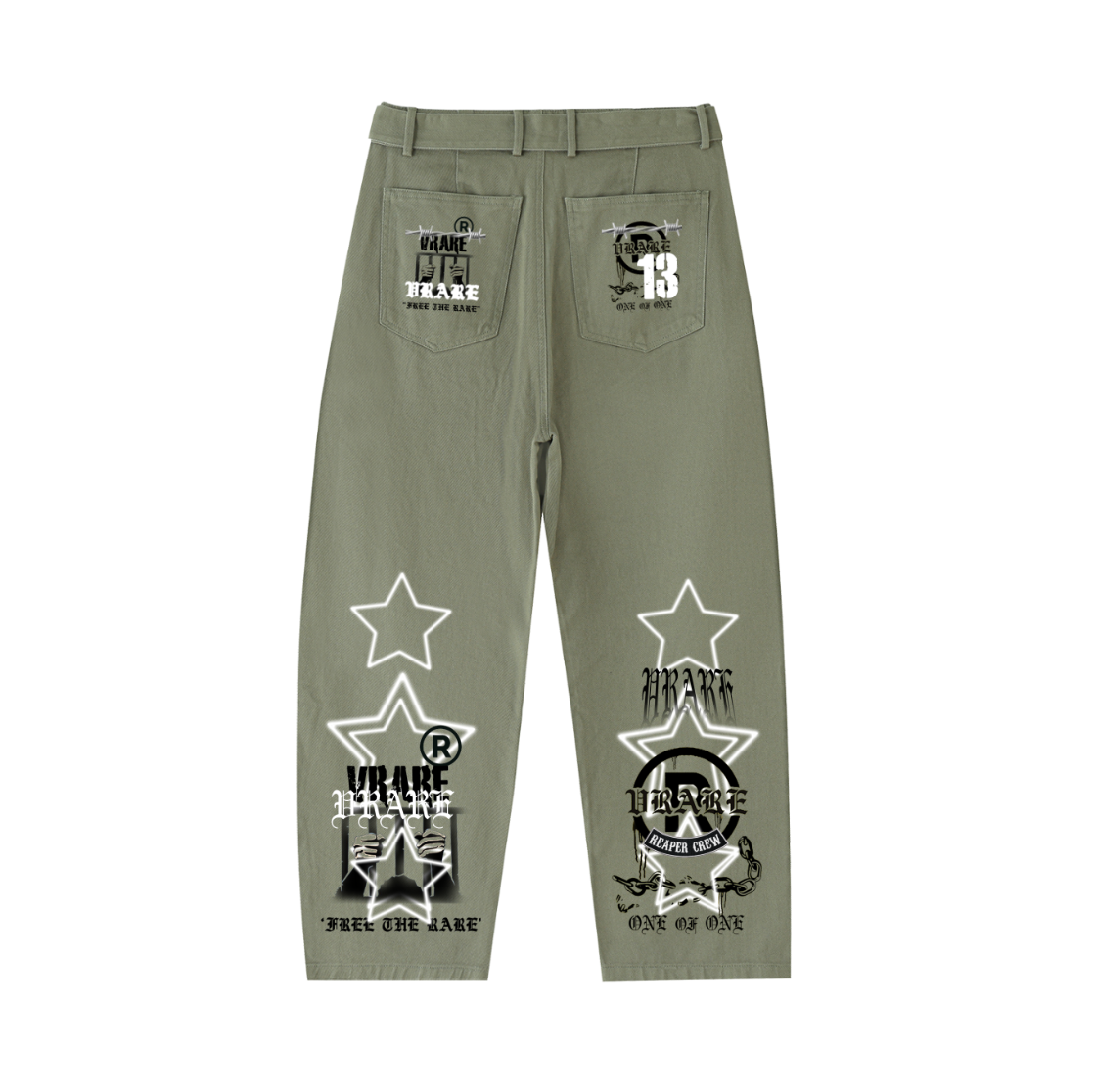 Logo vrare - Cargo jeans/twisted seam Belted Curved-Blade Pants (high waisted)