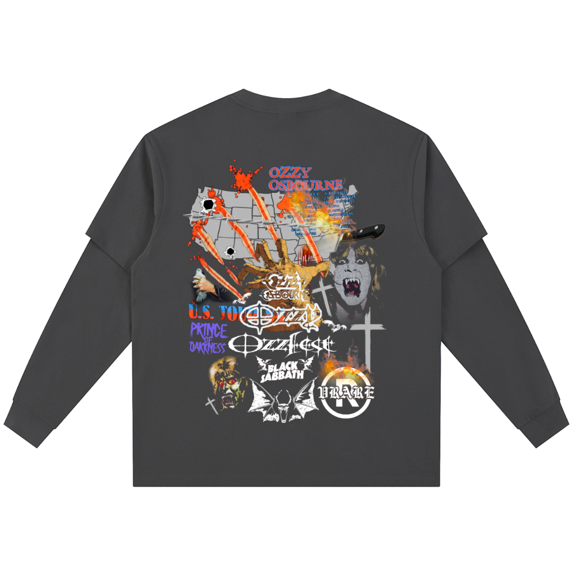 "Prince of Darkness"- Tour Layered Longsleeve oversized Tee