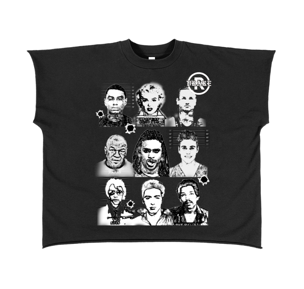 "Inmate 13/ Vrare Penitentiary" - Cut tank cropped in black (limited)