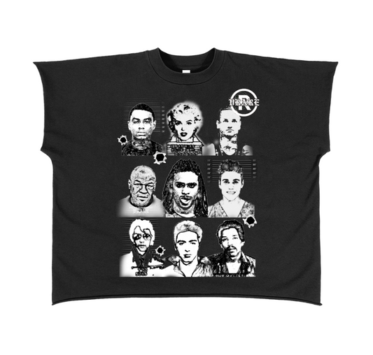 "Inmate 13/ Vrare Penitentiary" - Cut tank cropped in black (limited)