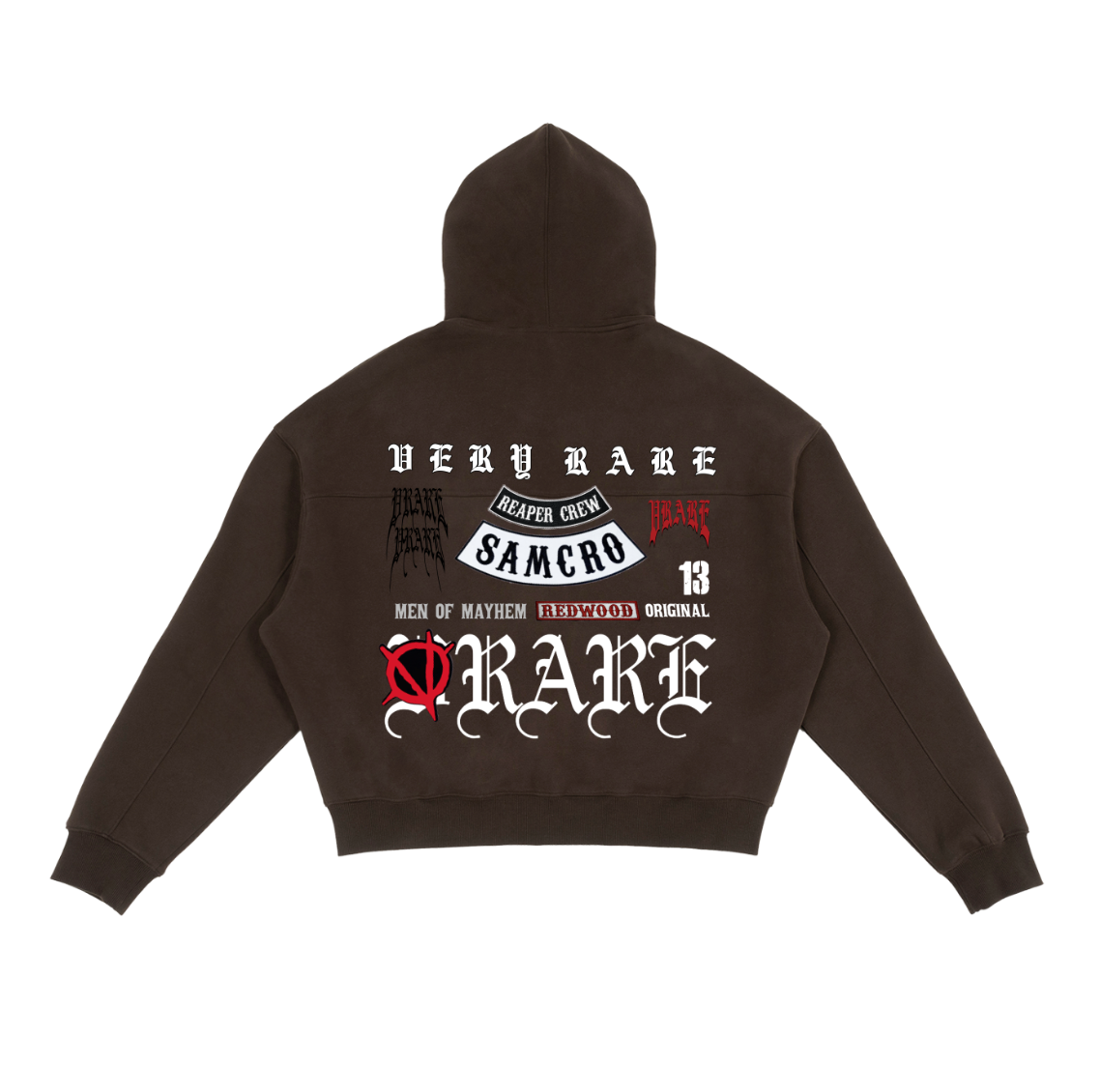 !NEW! - Biker brown Fleece Zip-up boxy hoodie