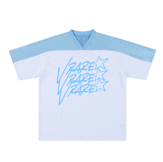 Vrare Star logo - Oversized Mesh soccer/football jersey v-neck (blue)
