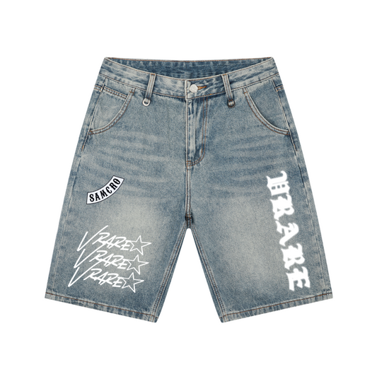 !NEW! - Vintage Wash Biker Denim Shorts