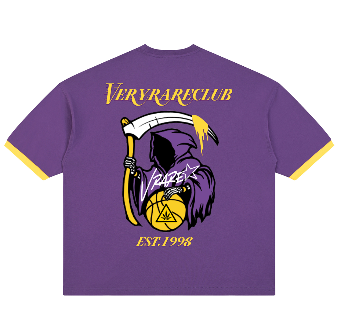 Lakerz Rare purple/yellow color block Jersey tshirt