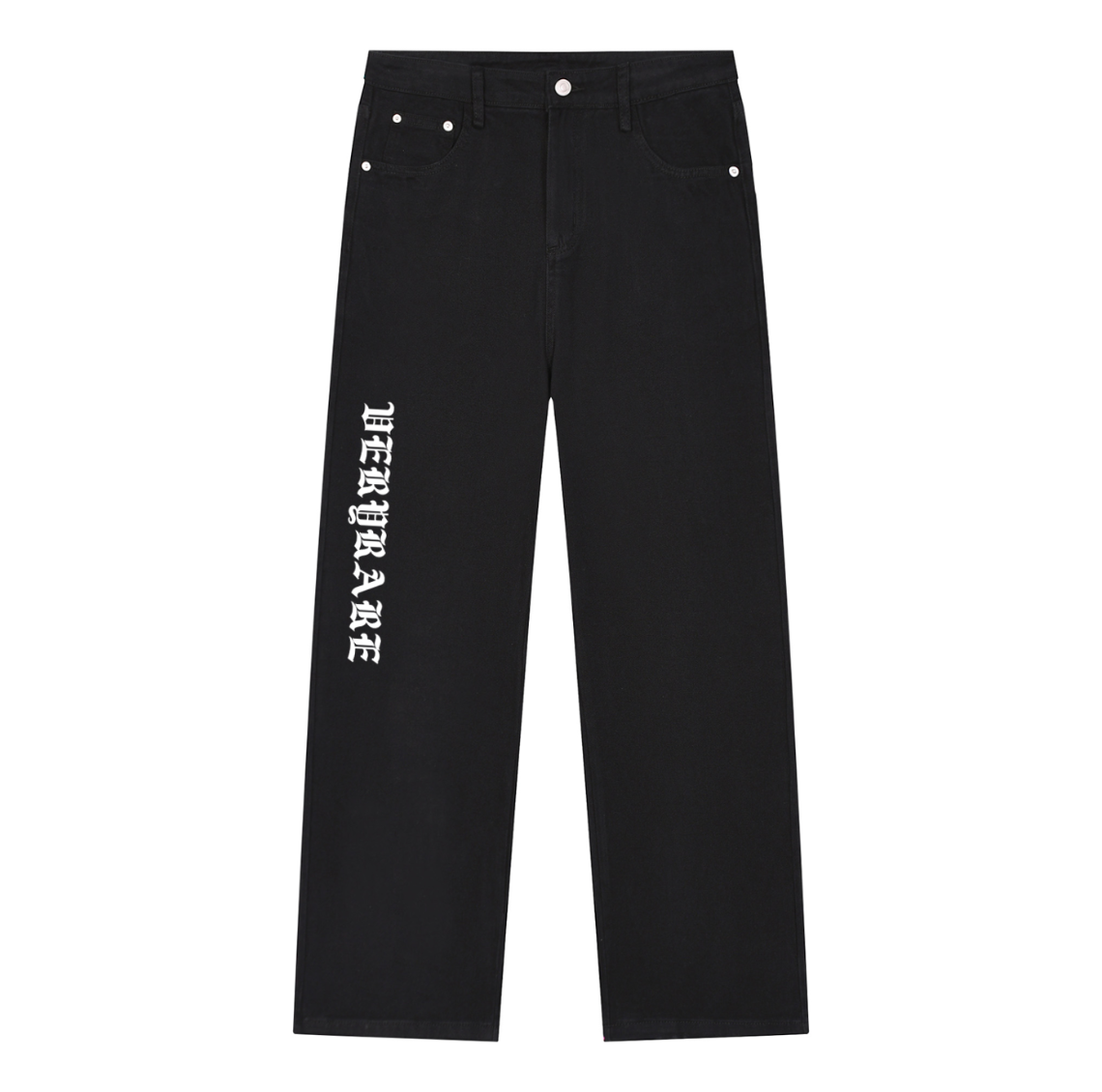 Vintage Wash Straight cut Leg  Script gothic comfy Jeans