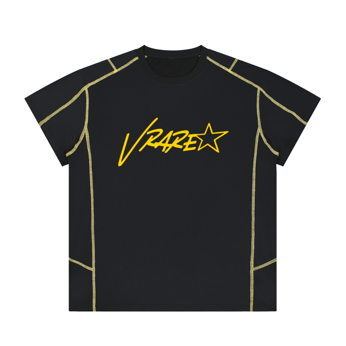 Black n' Yellow - Contrast cross Stitch Regular Fit T
