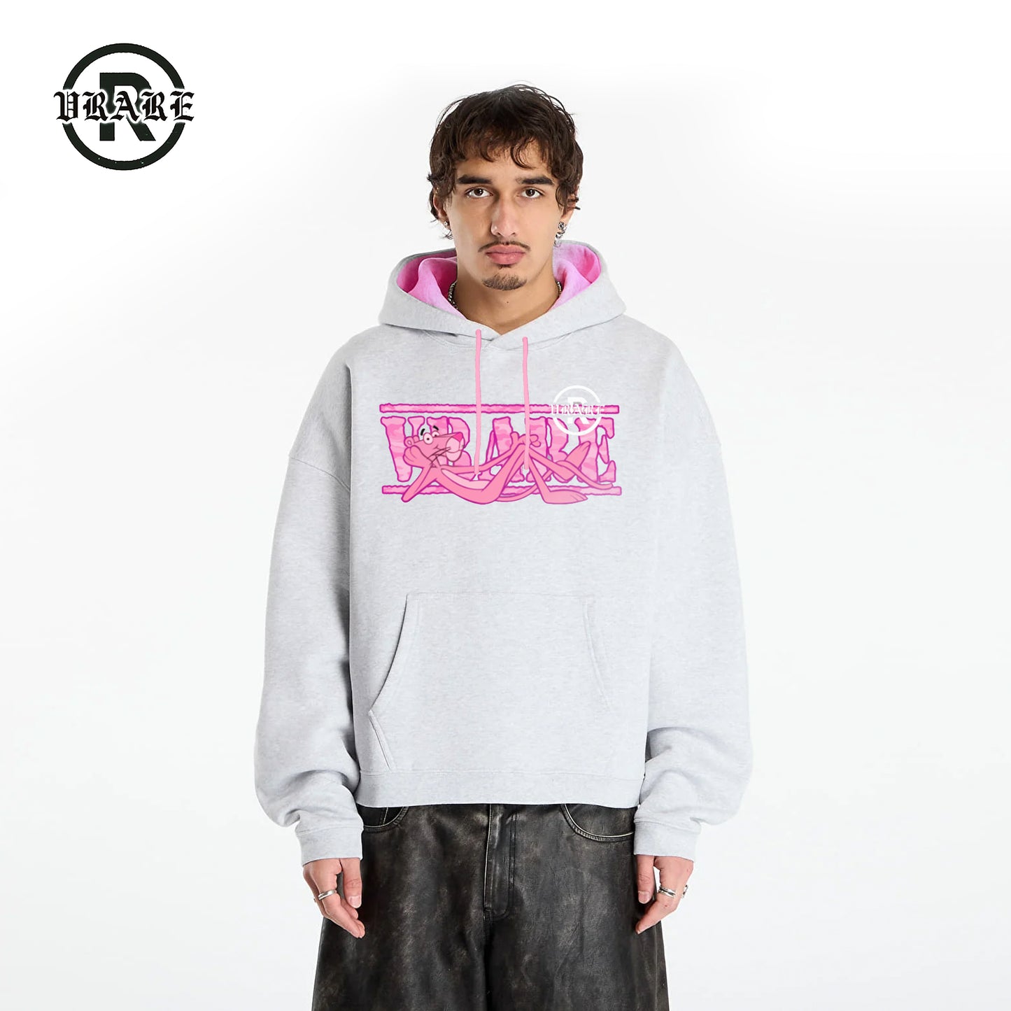 !NEW! - VRARE Box logo Pink contrast draw hoodie