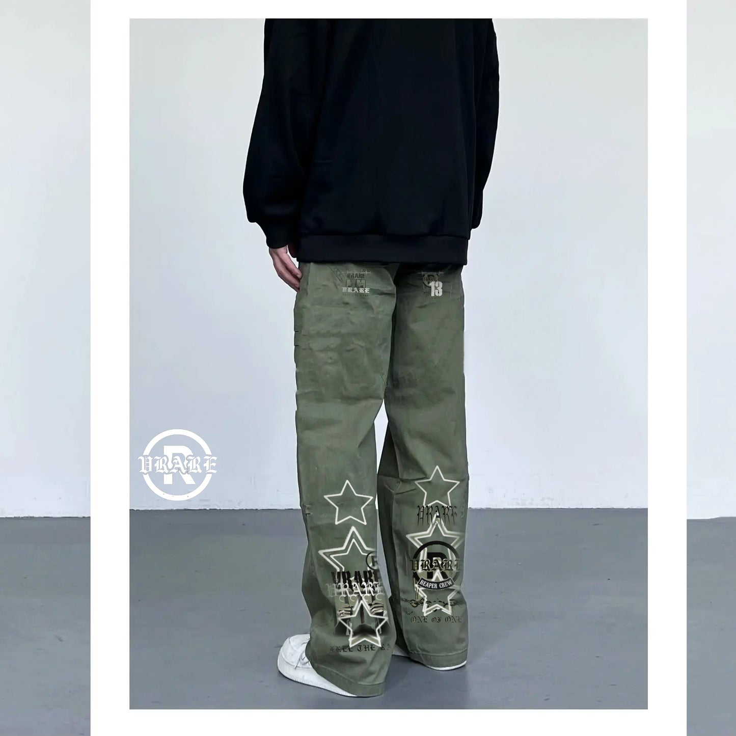 Logo vrare - Cargo jeans/twisted seam Belted Curved-Blade Pants (high waisted)