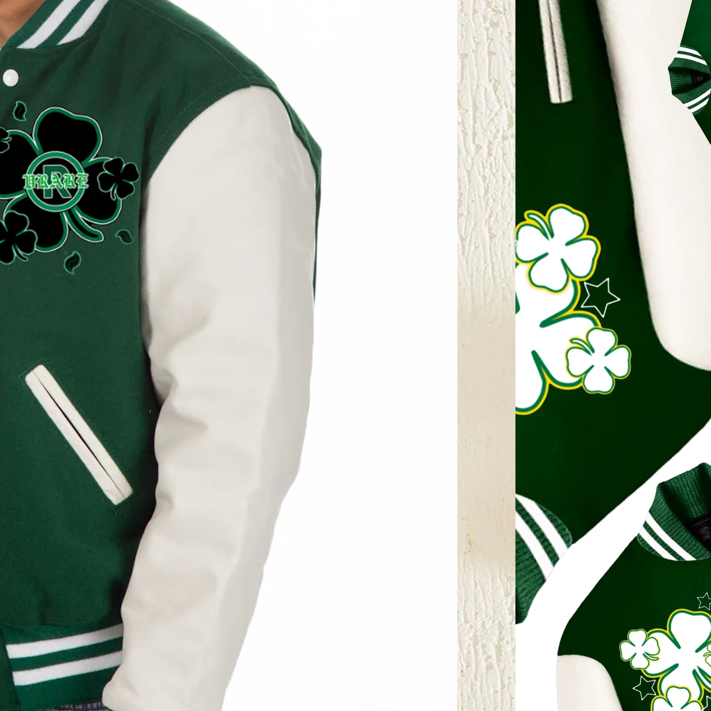 Four Leaf Clover - Varsity Jacket "rare to find, lucky to have"