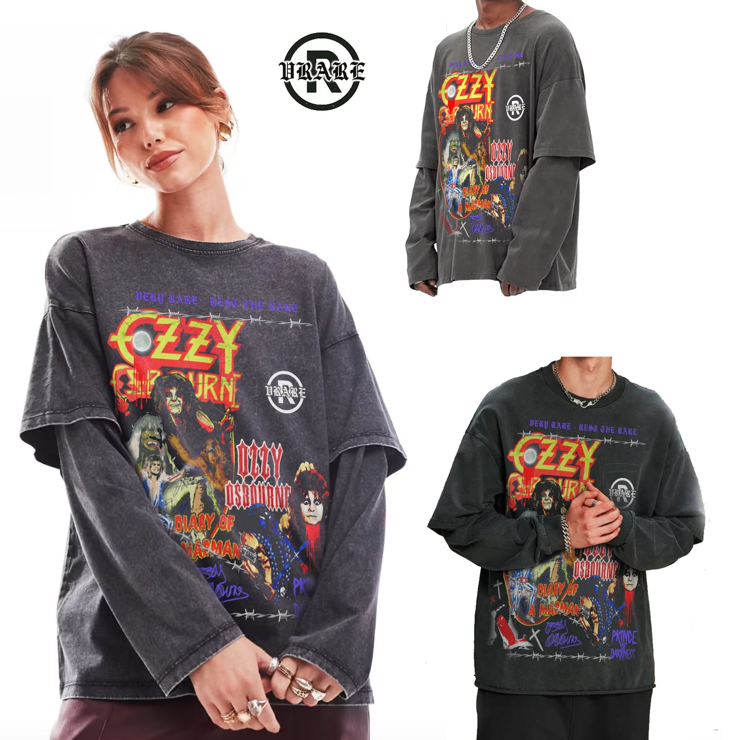 "Prince of Darkness"- Tour Layered Longsleeve oversized Tee