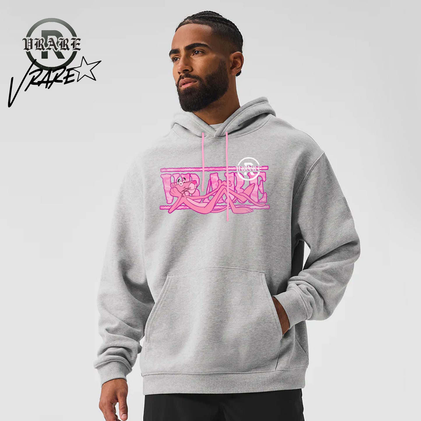 !NEW! - VRARE Box logo Pink contrast draw hoodie
