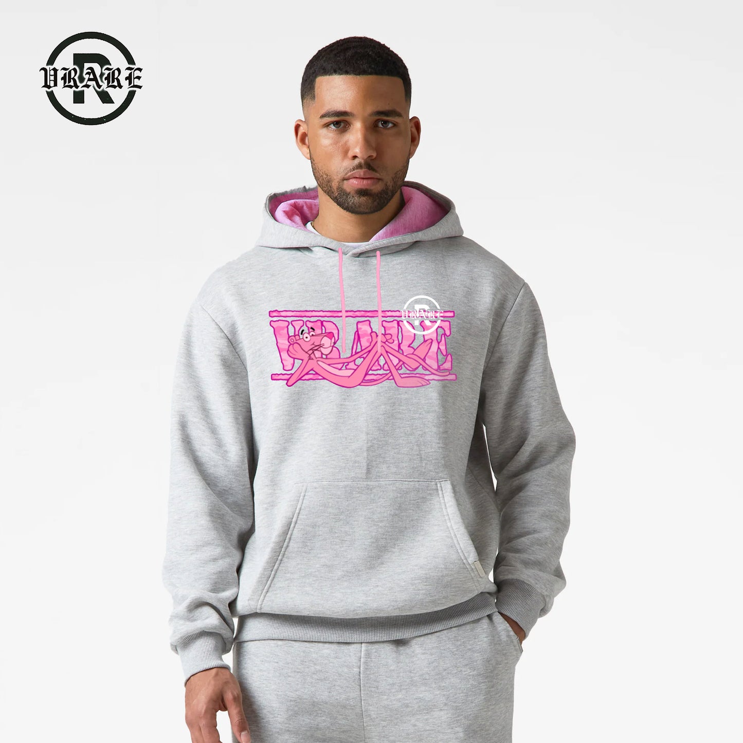 !NEW! - VRARE Box logo Pink contrast draw hoodie