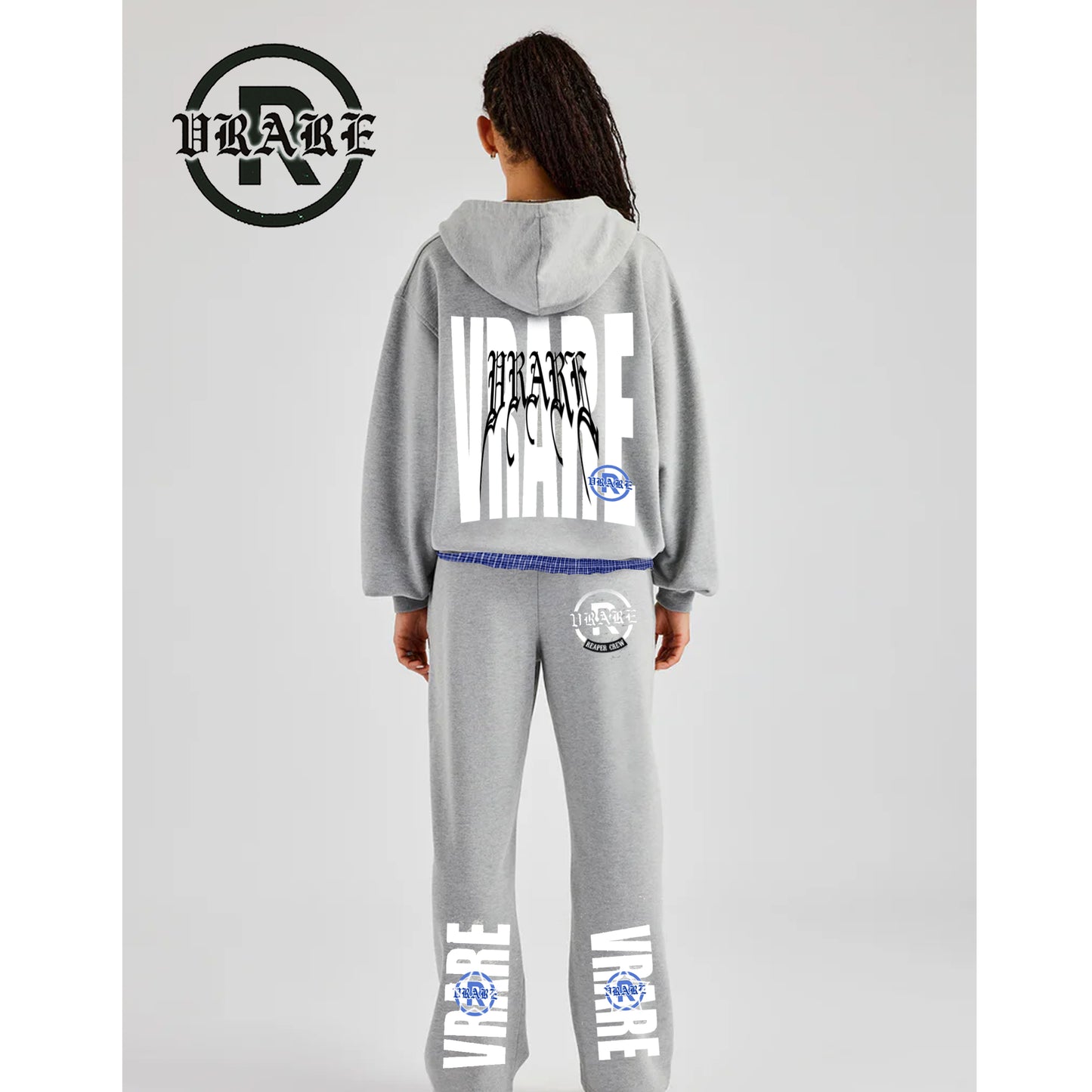 !NEW! - VRARE Plaid PJ Boxy Zip grey Hoodie (tracksuit)