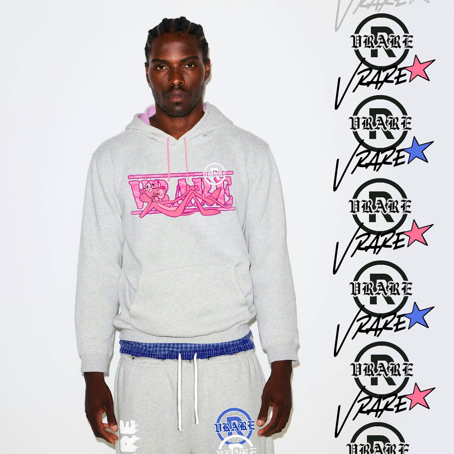 !NEW! - VRARE Box logo Pink contrast draw hoodie